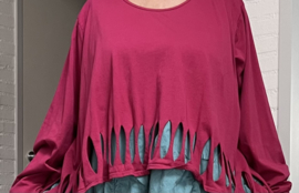 Moonshine oversized  katoen tricot top apart stretch  /in meerdere kleuren