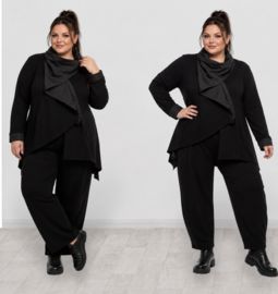 AKH oversized gebreide katoen blazer/vest/ apart /stretch /zwart