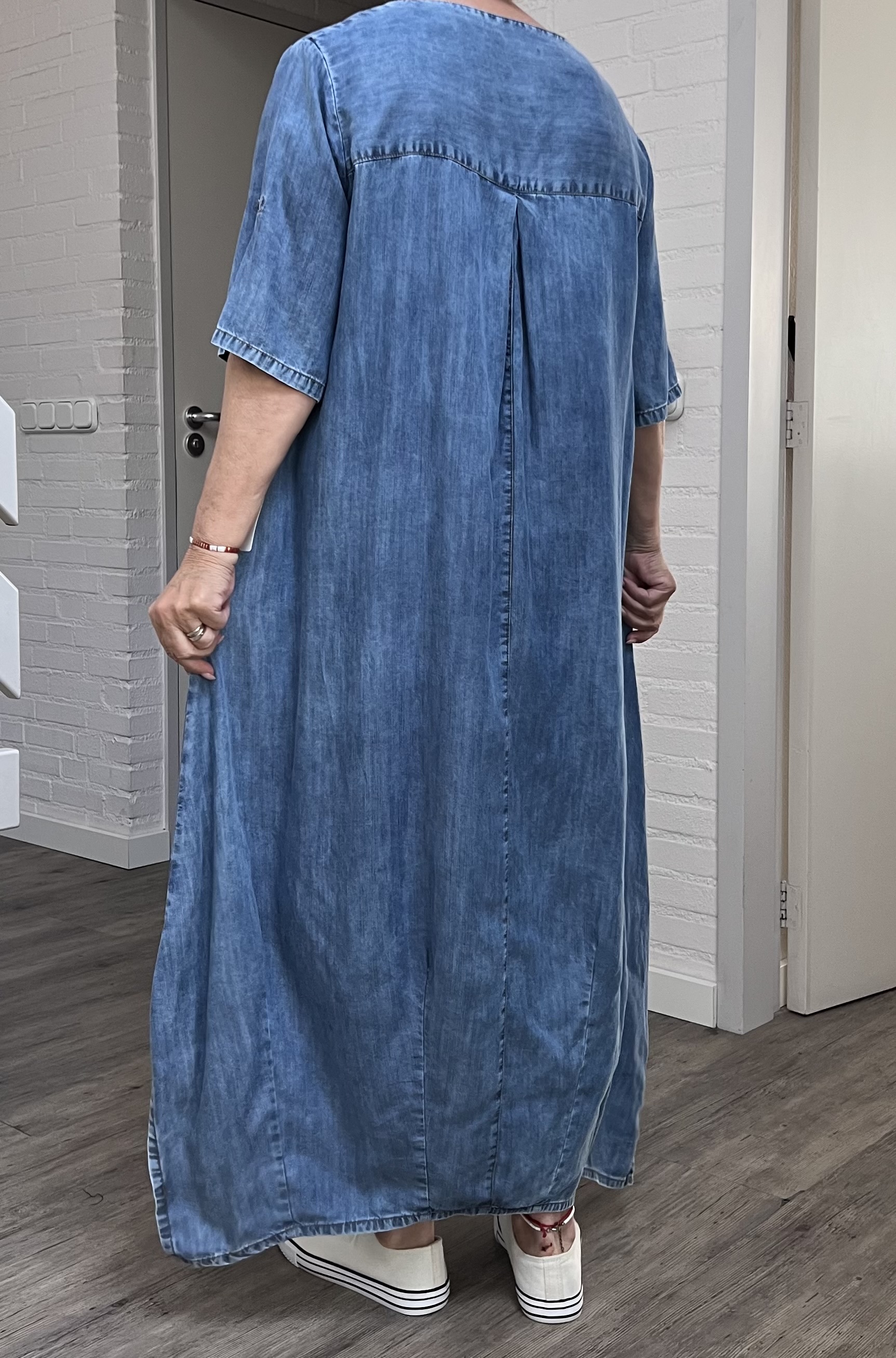 ALYANS tencel jeans A-lijn jurk