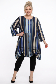 AKH oversized viscose A-lijn blazer/vest/tuniek met  zakken apart
