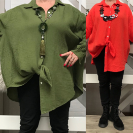 ITALIA oversized mousseline  katoen  A-lijn top/hemd  /in meerdere kleuren