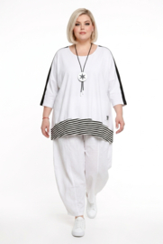 Vincenzo Allocca oversized viscose A-lijn tumiek wit/zwart stretch