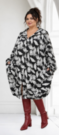Naveed  oversized viscose jersey ballon blazer/vest  stretch/zwart/wit