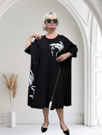 ITALIA MODA oversized katoen A-lijn jurk/tuniek stretch/in meerdere kleuren