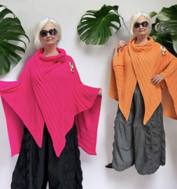 Italia Moda oversized gebreide top/poncho stretch/in meerdere kleuren