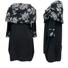 Vincenzo Allocca katoen A-lijn tuniek met een elegante carmenkraag / stretch