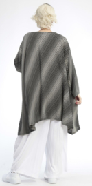 AKH oversized viscose A-lijn tuniek apart zwart/wit