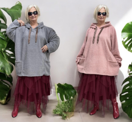 Sissy ITALIA oversized fleece tuniek/ stretch/in meerdere kleuren