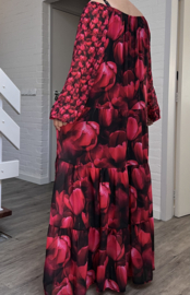 SASHA VIVIEN  chiffon met een vleugje zijde jurk gevoerd