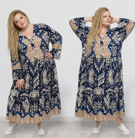 Sissi BOHO oversized A-lijn viscose jurk apart