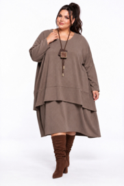 ITALIA  oversized viscose winter jersey mix jurk apart/stretch /in meerdere kleuren