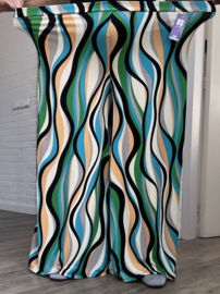 ITALY Mode jersey viscose  wijde broek apart /zeer rekbaar