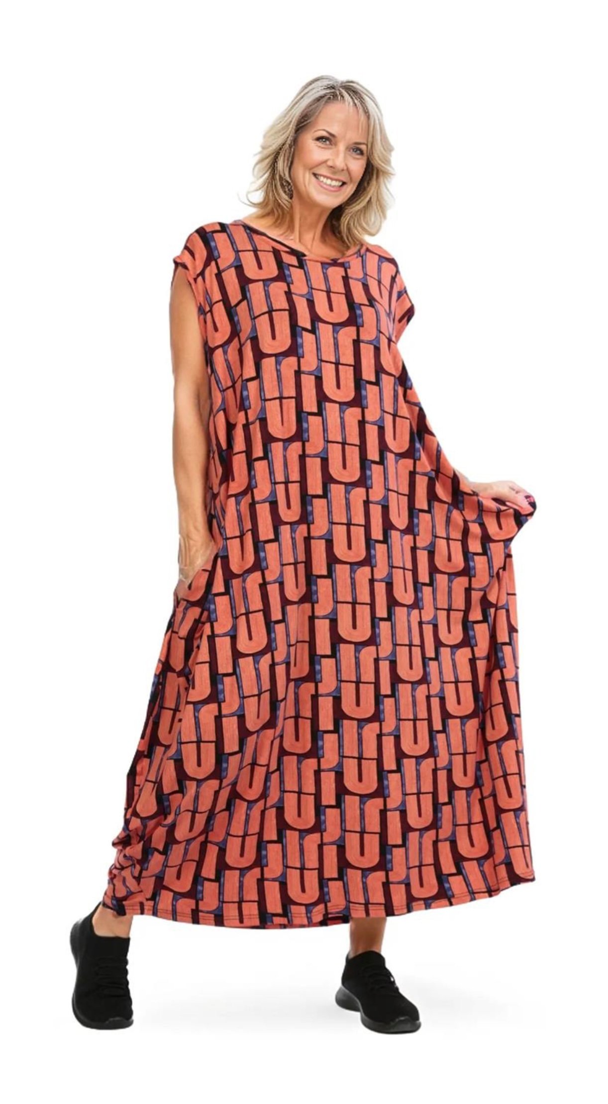 AKH oversized viscose A-lijn jurk /apart/stretch