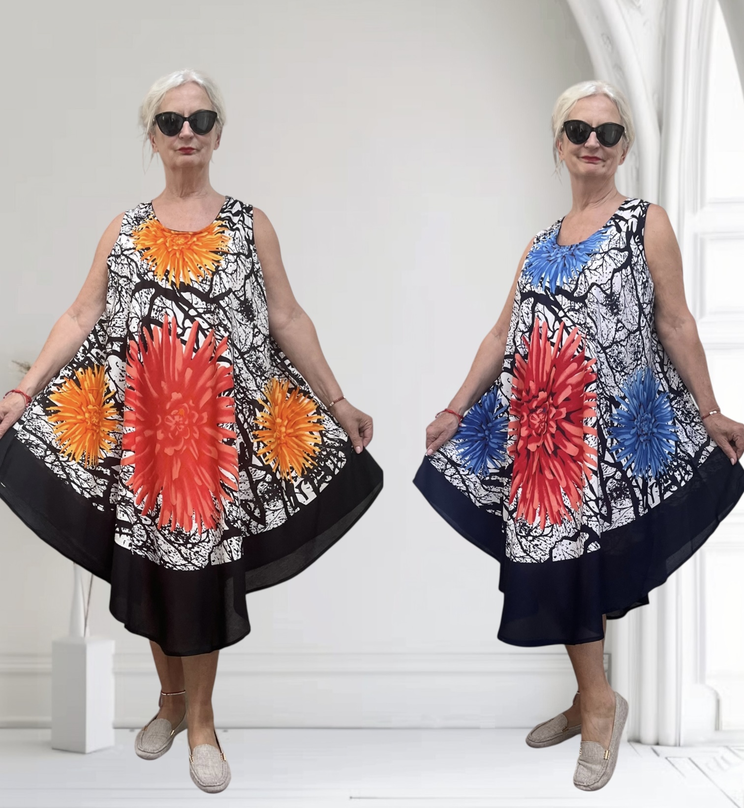 UNIDIVA viscose A-lijn zomer jurk apart/in meerdere kleuren