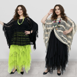 MM Sweet oversized acryl gebreide top/poncho /in meerdere kleuren
