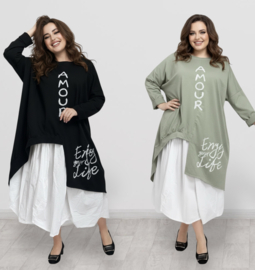 ITALIA MODA oversized katoen A-lijn tuniek stretch/in meerdere kleuren
