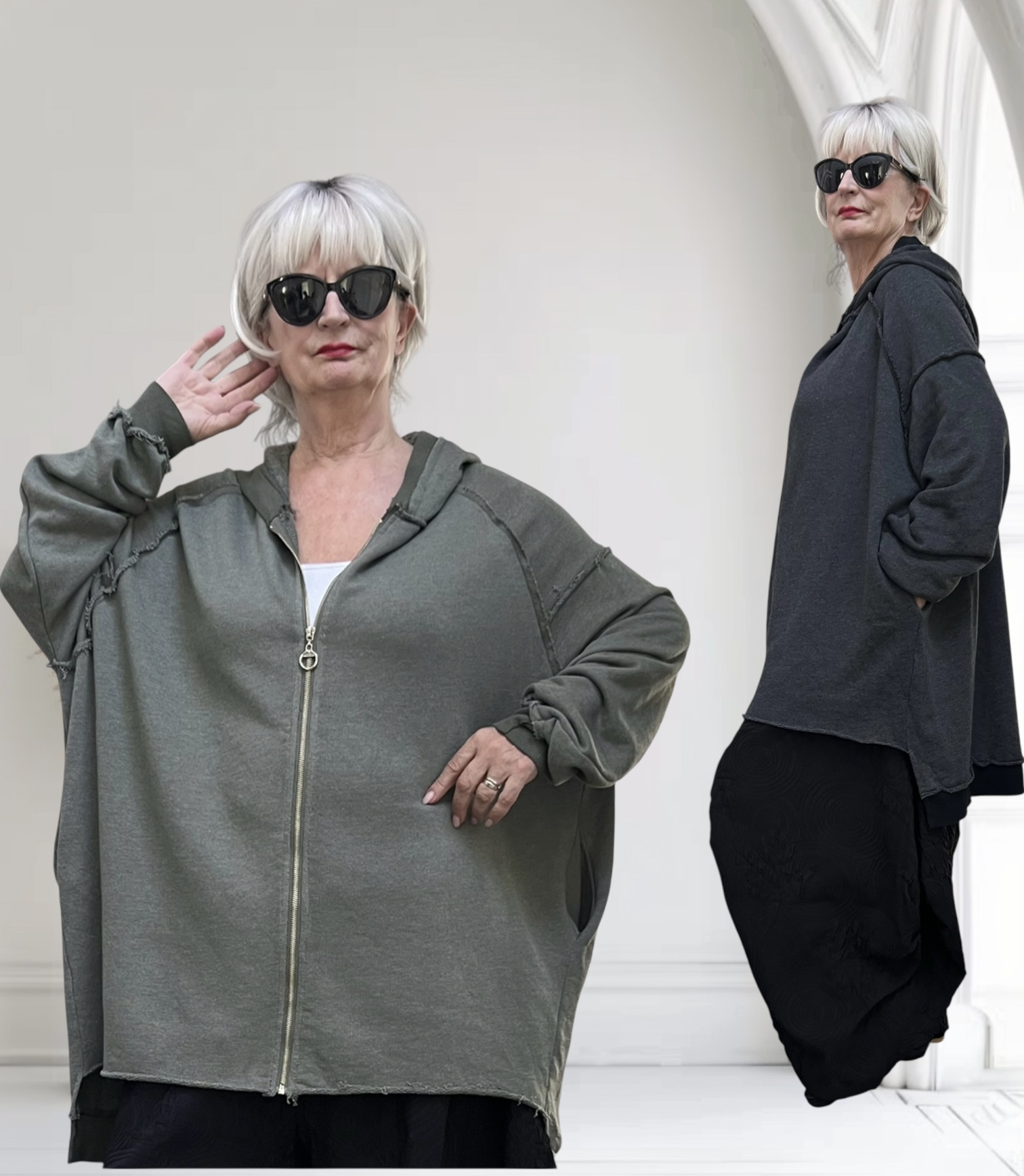 SISSI de modieuze kleuring oversized katoen blazer stretch /in meerdere kleuren