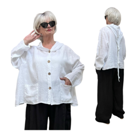 Moonshine linnen A-lijn blazer met capuchon  apart/in meerdere kleuren