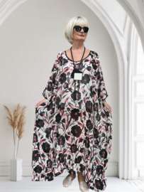 Francesca Romantica oversized A-lijn viscose chiffon overjurk met touwtjes  apart (extra groot)