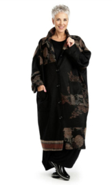 AKH oversized lange wollen winterjas/mantel gevoerd