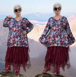 New Jersey viscose A-lijn tuniek  met met aparte decolleté stretch