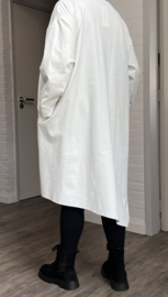 ITALIA  oversized viscose mix wijde jurk met zakken stretch apart