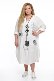 Zedd Plus  ballon jurk /wit/zwart