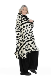 AKH oversized wollen A-lijn winterjas/mantel  gevoerd