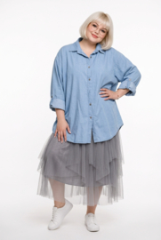 ITALIA oversized katoen jeans blouse/hemd/in meerdere kleuren