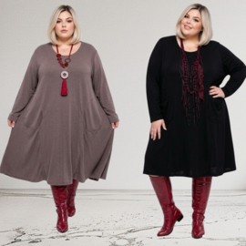 ITALIA MODA  jeresy viscose mix A-lijn jurk /stretch/in meerdere kleuren