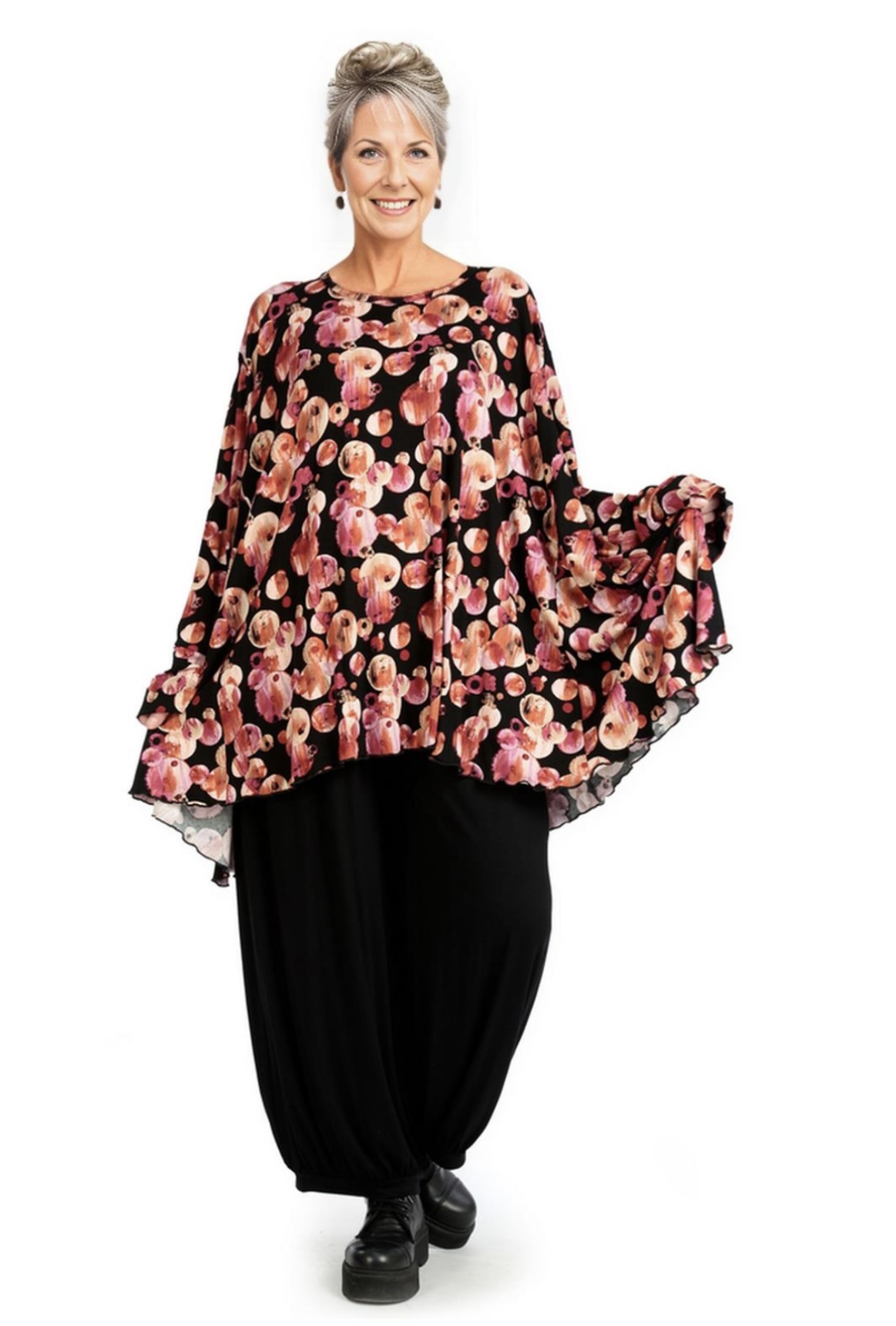 AKH oversized viscose tricot A-lijn tuniek  apart stretch