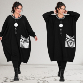 AKH oversized gebreide tuniek/jurk  apart stretch