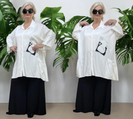 IZZY Style viscose hemd/blouse/tuniek  wit
