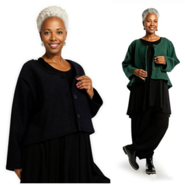 AKH oversized A-lijn blazer/vest apart stretch/in meerdere kleuren