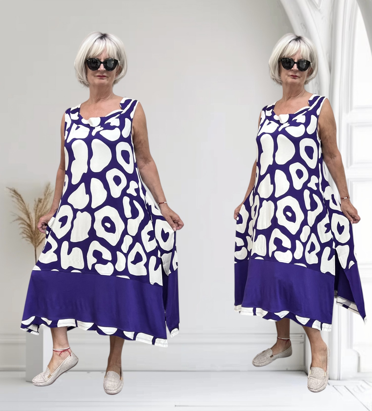 Naveed  oversized viscose jersey A-lijn jurk stretch