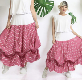 AKH oversized katoen rok met verstelbare plooien