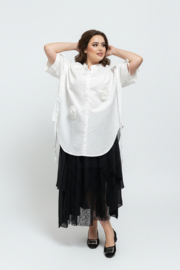 Moonshine oversized katoen blouse apart met boemen /in meerdere kleuren