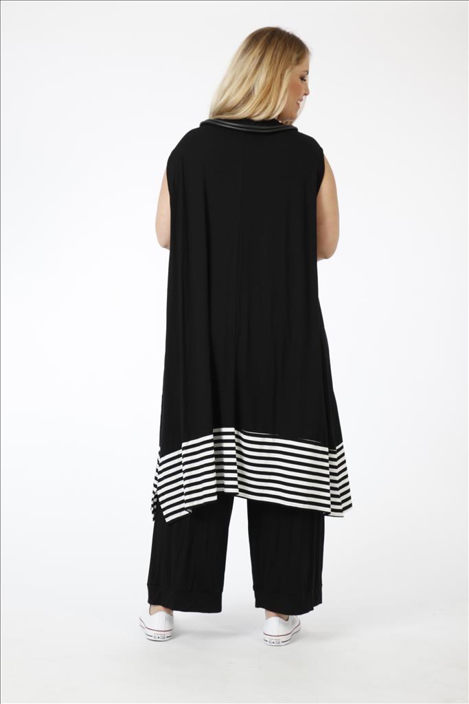 AKH oversized viscose  A-lijn jurk/tuniek met zakken /stretch /zwart/wit