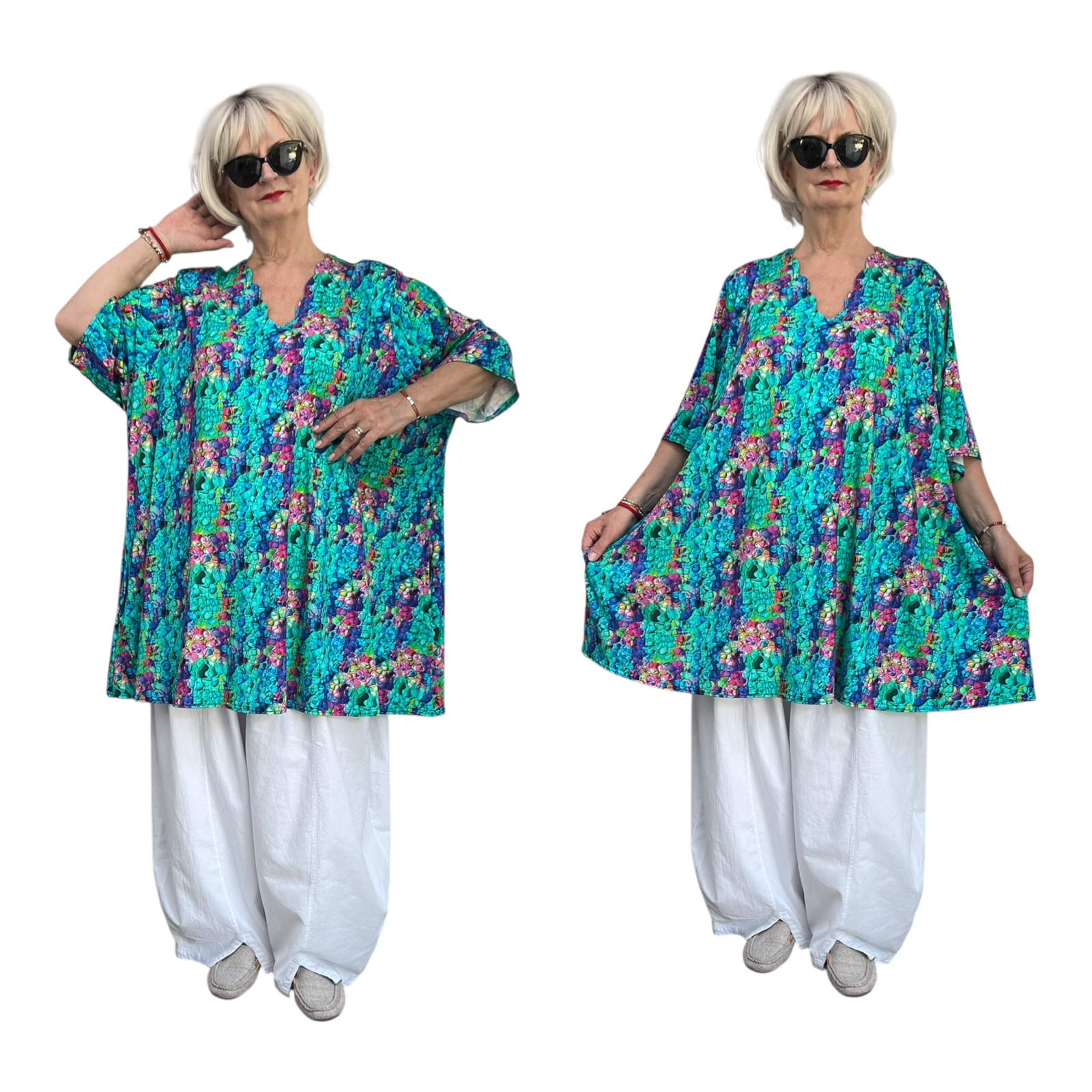 Naveed  oversized viscose jersey A-lijn jurk stretch