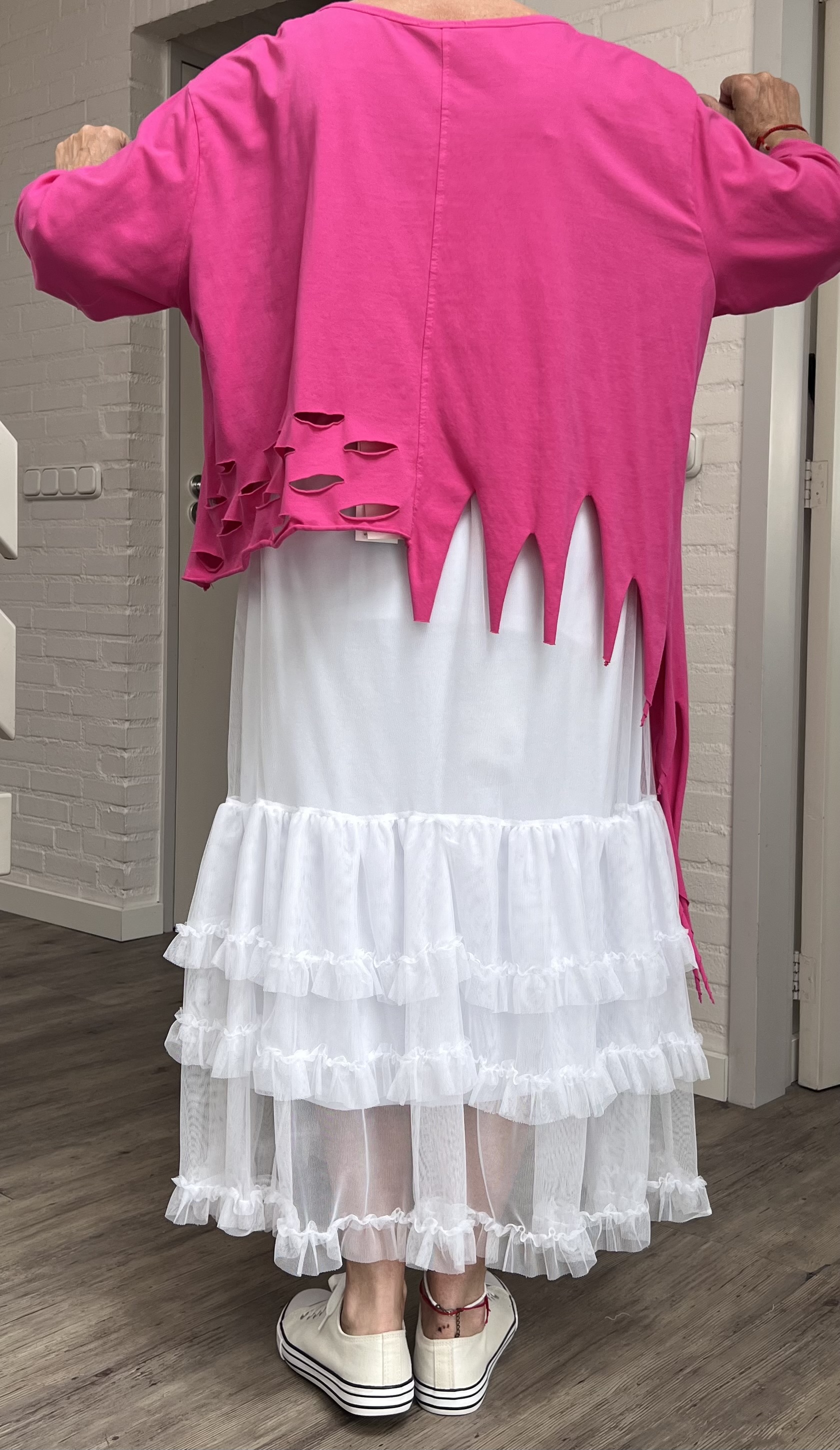 Moonshine oversized  katoen A-lijn top apart stretchin meerdere kleuren
