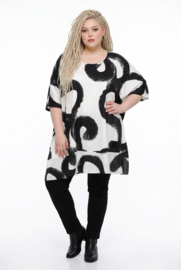 Vincenzo Allocca oversized A-lijn jurk apart stretch /wit/zwart