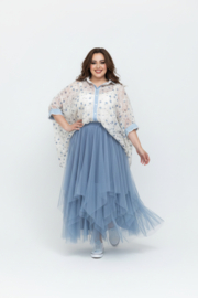 S.Woman oversized tencel/katoen blouse/hemd/geborduurd