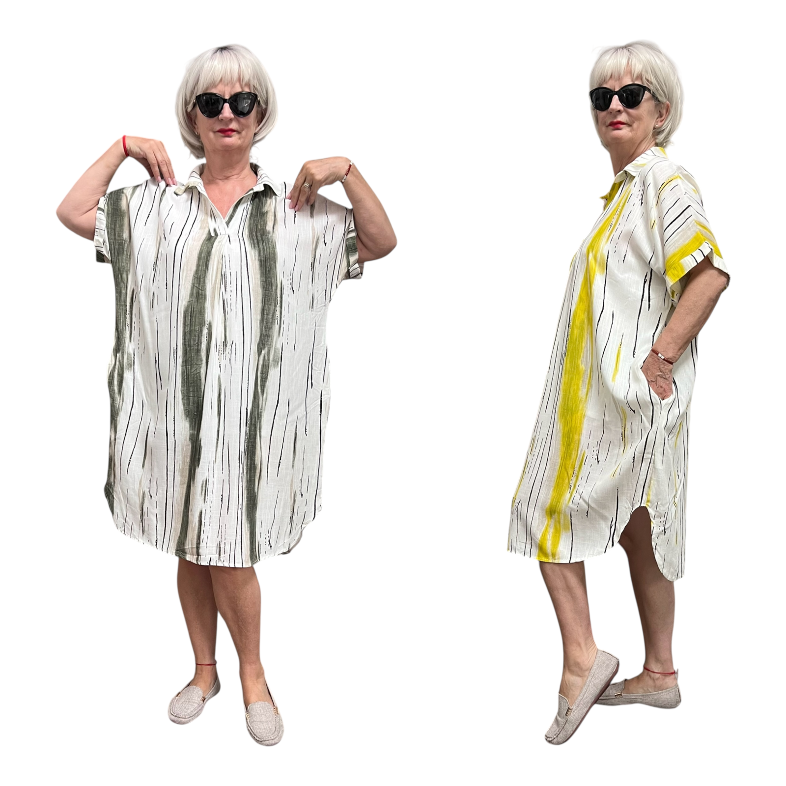 ITALIA MODA oversized visccose zomer jurk apart/in meerdere kleuren