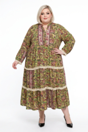 ITALIA oversized viscose/zijde  A-lijn zomer jurk