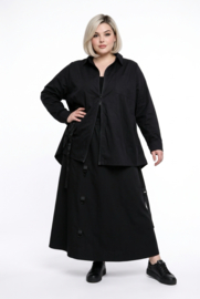 Vincenzo Allocca oversized katoen A-lijn vest/blouse/tuniek met rits/zwart apart stretch