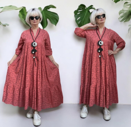 ITALIA MODA katoen KANTEN BOHO A-lijn jurk+top