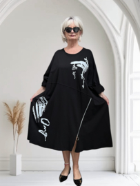 ITALIA MODA oversized katoen A-lijn jurk/tuniek stretch/in meerdere kleuren