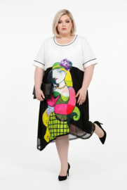 CN-G viscose A-lijn jurk met zakken stretch