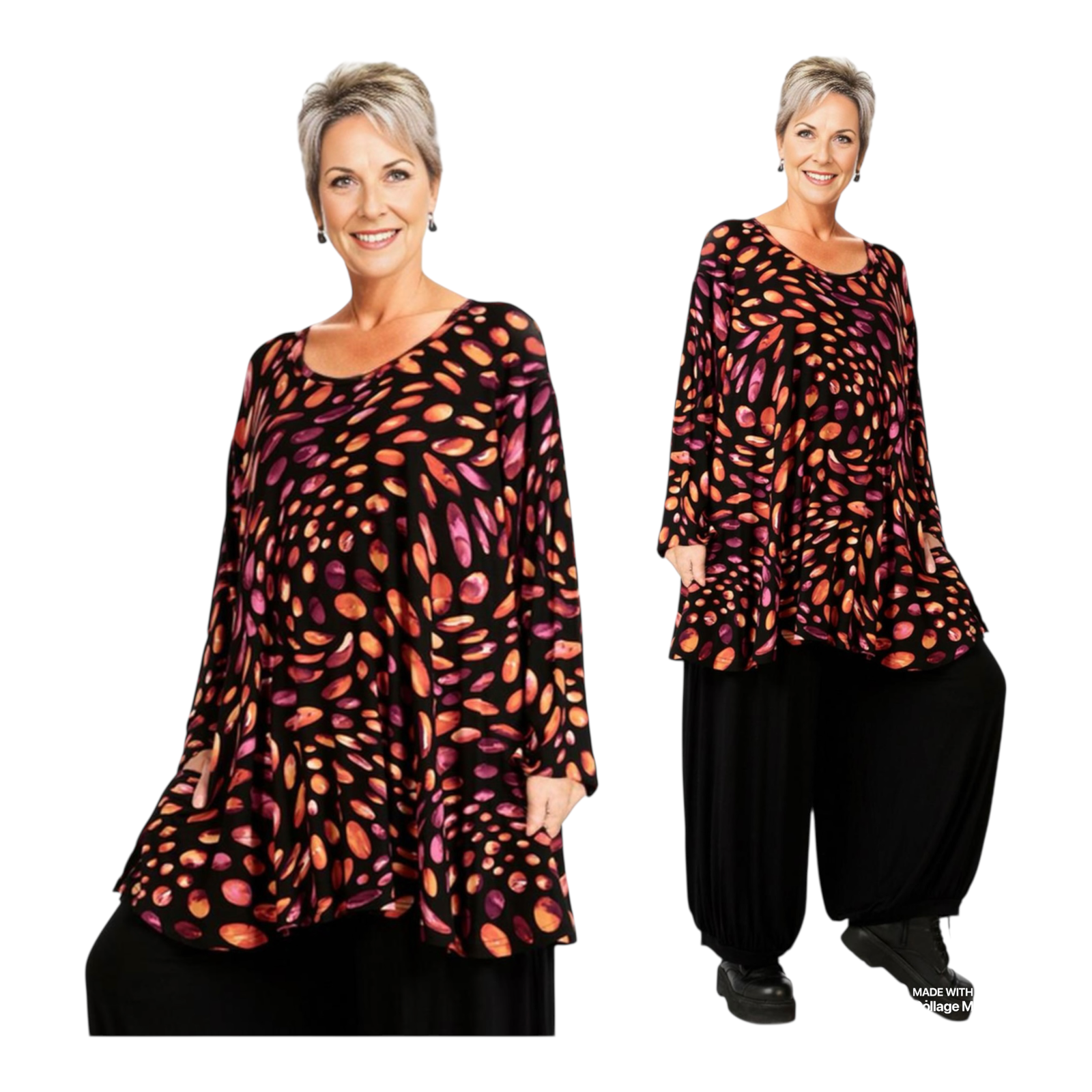 AKH oversized viscose tricot A-lijn tuniek  apart stretch