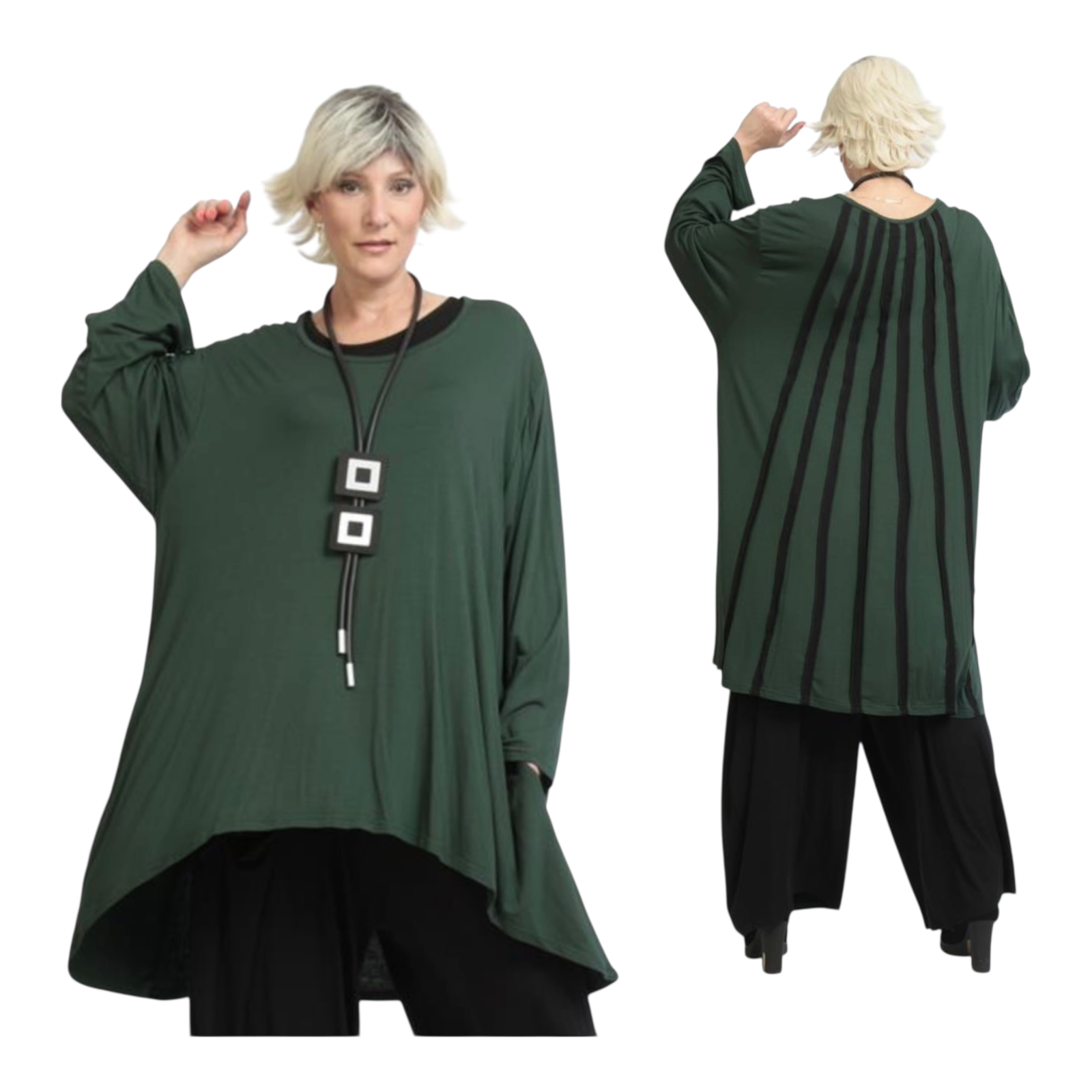 AKH oversized viscose tricot  A-lijn tuniek apart stretch